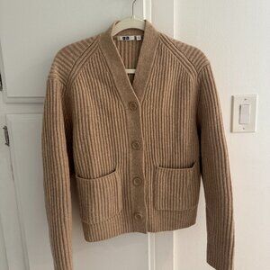 Uniqlo Premium Lambswool Ribbed Long-Sleeve Cardigan